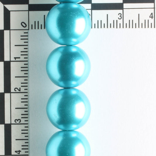 14mm Glass Pearls - 8" strand