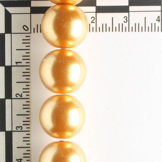 14mm Glass Pearls - 8" strand