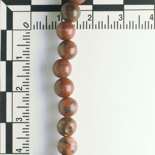 Red Sesame Jasper - 8" strand