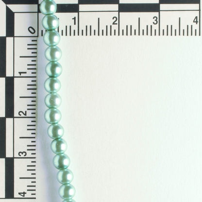 4mm Glass Pearls - 8" strand