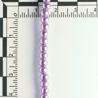 4mm Glass Pearls - 8" strand