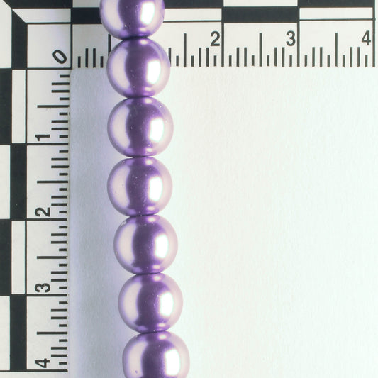 8mm Glass Pearls - 8" strand