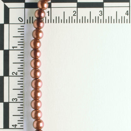 4mm Glass Pearls - 8" strand