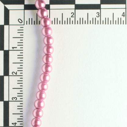 4mm Glass Pearls - 8" strand