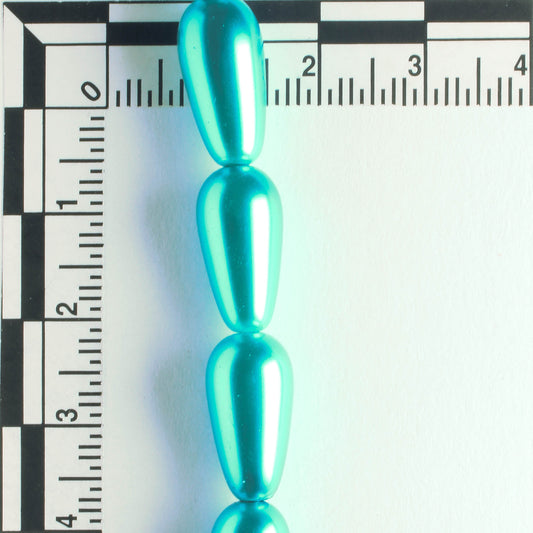 16mm x 8mm Glass Pearls - 8" strand