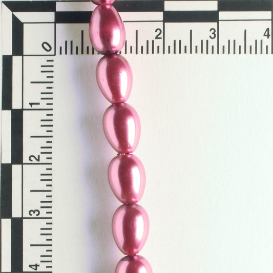 9mm x 7mm Glass Pearls - 8" strand