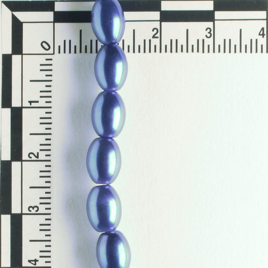8mm x 6mm Glass Pearls - 8" strand