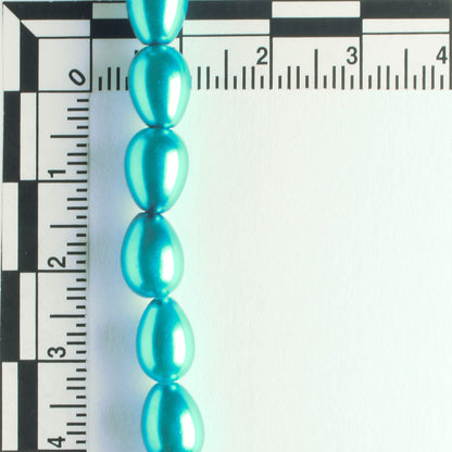 9mm x 7mm Glass Pearl - 8" strand