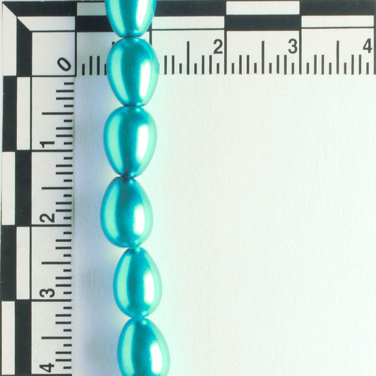 9mm x 7mm Glass Pearl - 8" strand