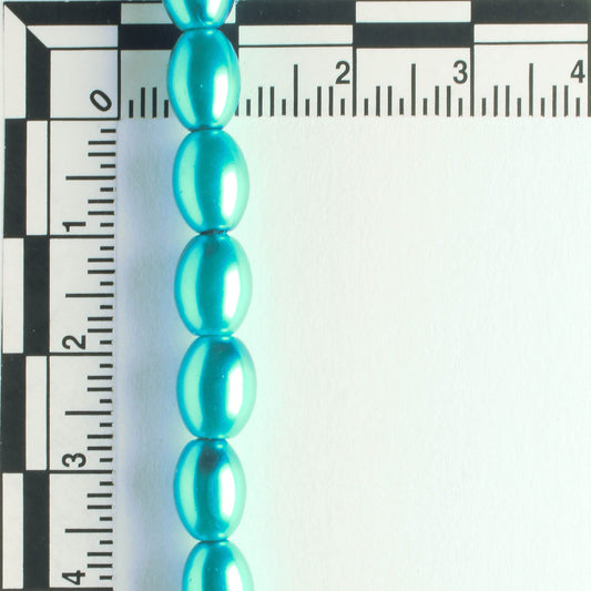 8mm x 6mm Glass Pearl - 8" strand