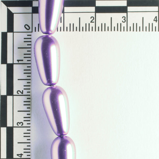 16mm x 8mm Glass Pearl - 8" strand