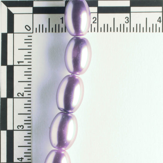 11mm x 8mm Glass Pearl - 8" strand
