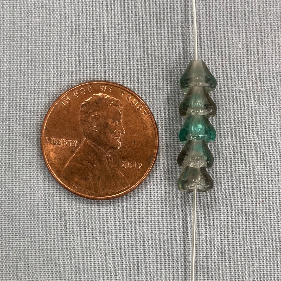 5x6mm Bell Flower - Green/Gray - qty 25