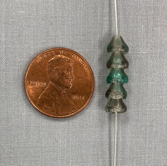 5x6mm Bell Flower - Green/Gray - qty 25