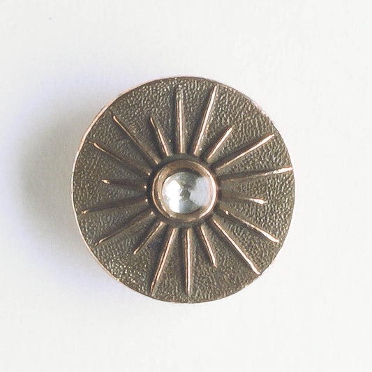 Starburst with Crystal Button - Antique Copper