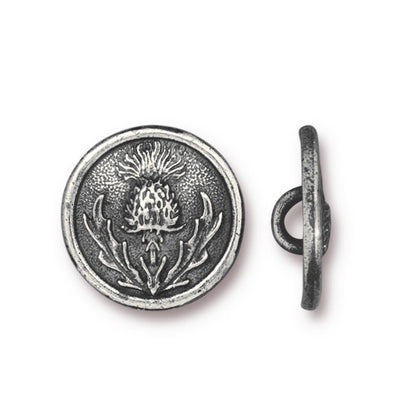 Thistle Button - Antique Pewter