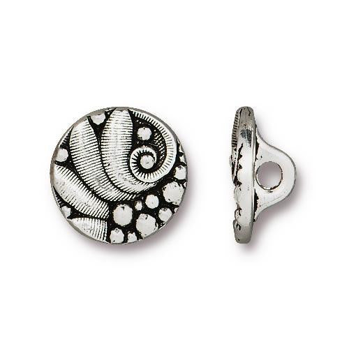 Czech Inspired Button - Antique Silver