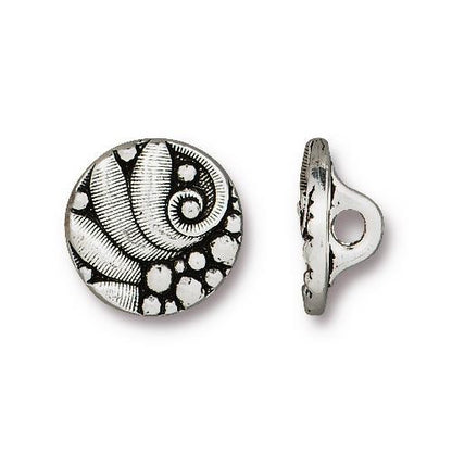 Czech Inspired Button - Antique Silver