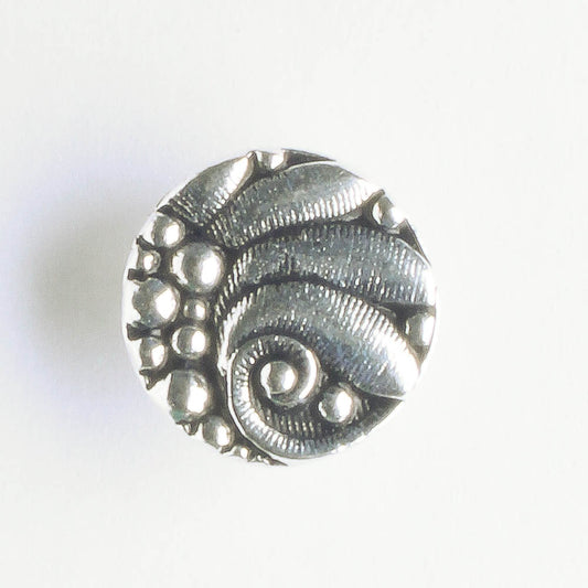 Czech Inspired Button - Antique Silver