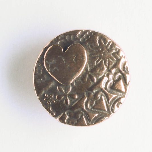 Amore Round Button - Antique Copper