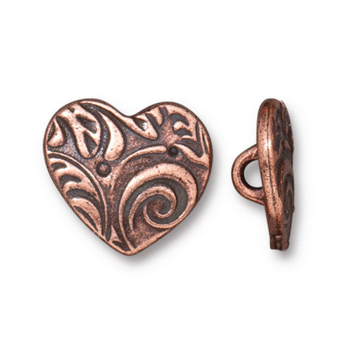 Amore Button - Antique Copper