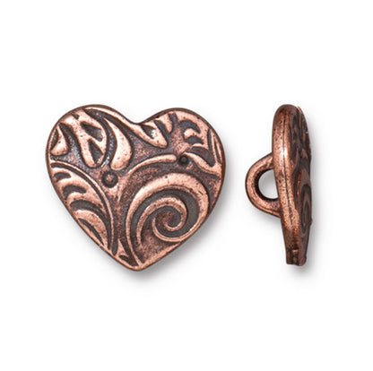 Amore Button - Antique Copper
