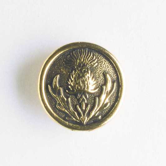 Thistle Button - Antique Gold