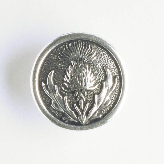 Thistle Button - Antique Silver