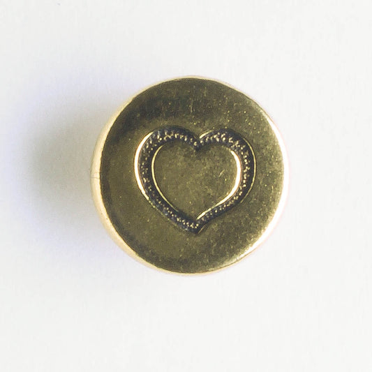 Small Heart Button - Antique Gold