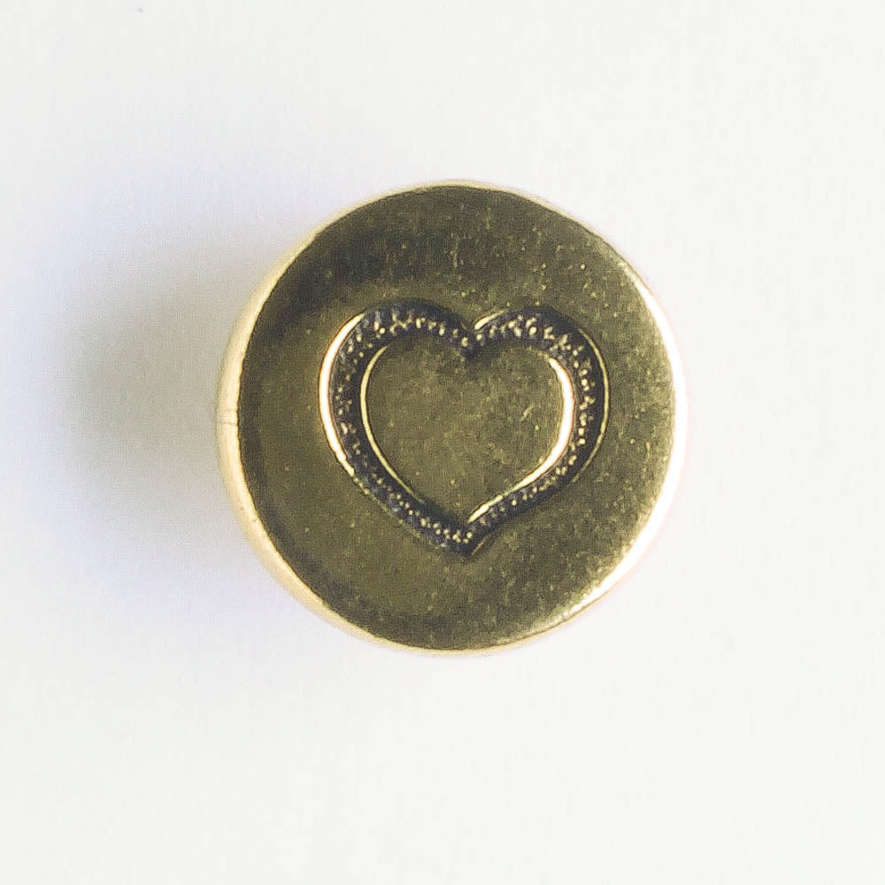 Small Heart Button - Antique Gold