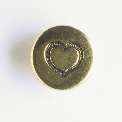 Small Heart Button - Antique Gold