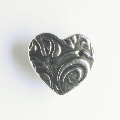 Amore Button - Antique Silver