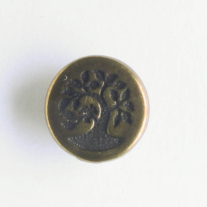 Small Bird in Tree Button - Brass Oxide