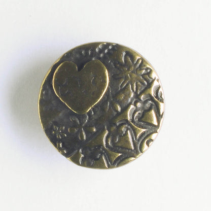 Amore Round Button - Brass Oxide