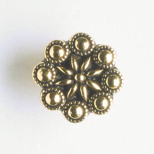 Rosette Button - Antique Gold