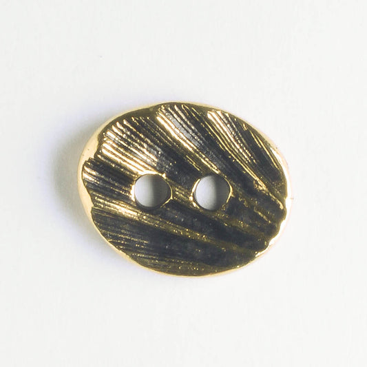 Oval Shell Button - Antique Gold