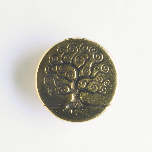Tree of Life Button - Antique Gold