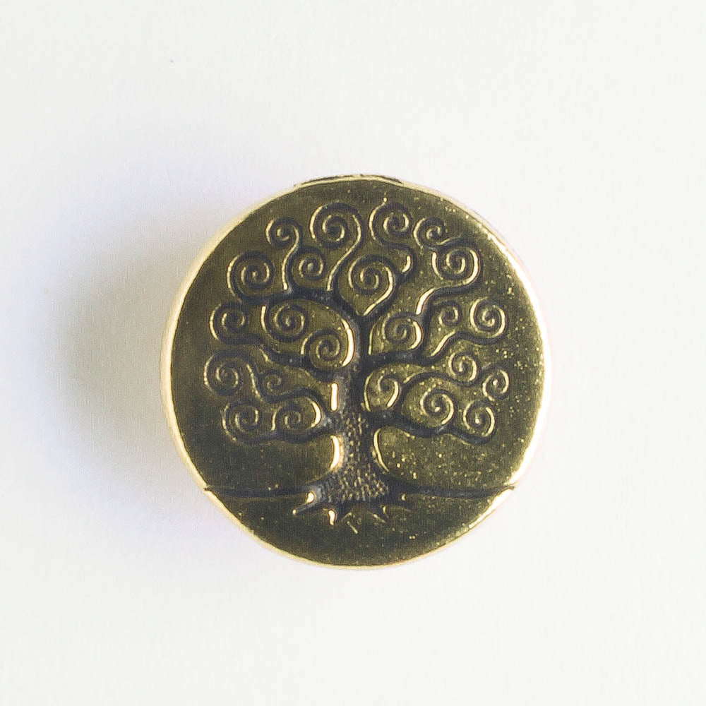 Tree of Life Button - Antique Gold