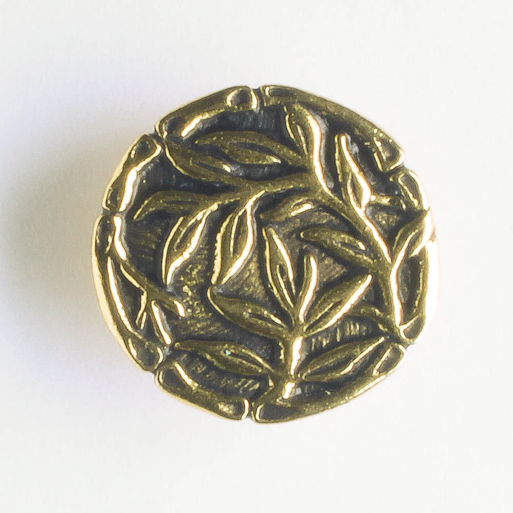 Bamboo Button - Antique Gold