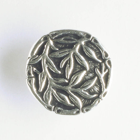 Bamboo Button - Antique Silver