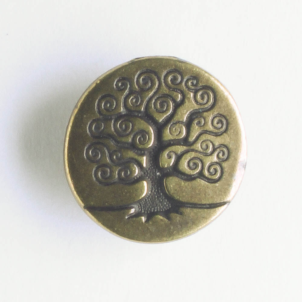 Tree of Life Button - Brass Oxide