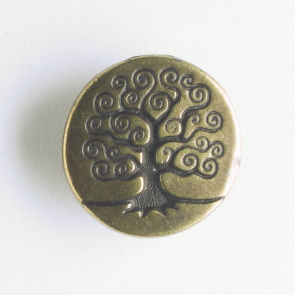 Tree of Life Button - Brass Oxide