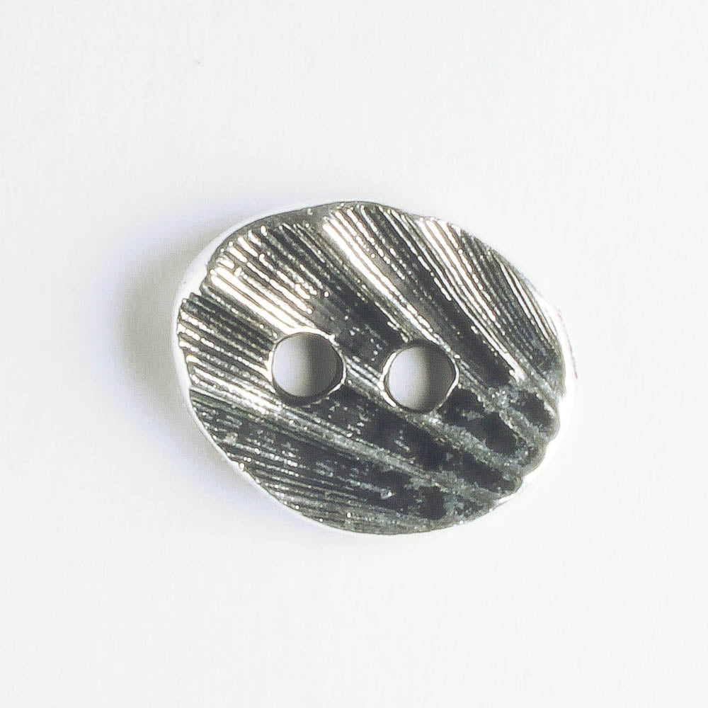 Shell Button Silver Oval Shell Button - Antique Silver – Jennifer Wiles Studio