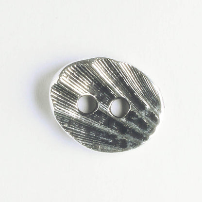 Oval Shell Button - Antique Silver