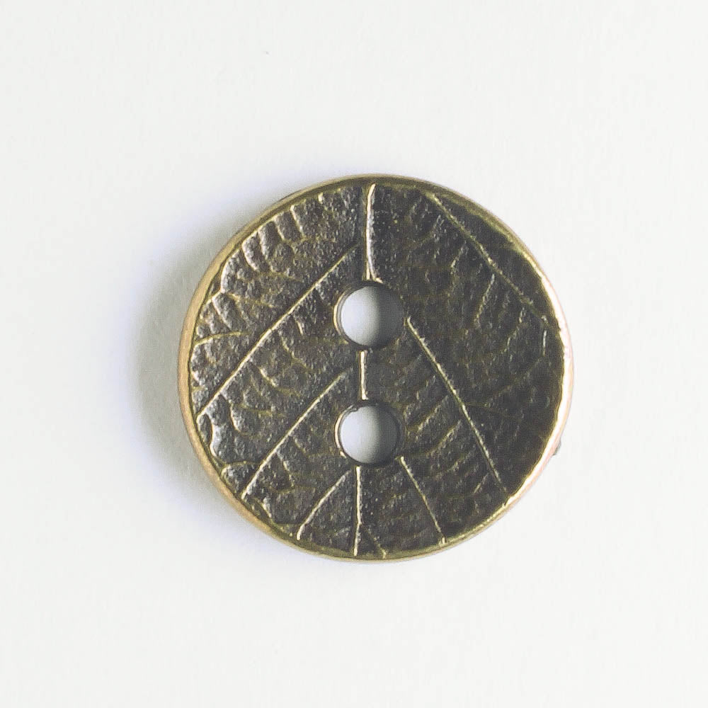 Round Leaf Button - Brass Oxide