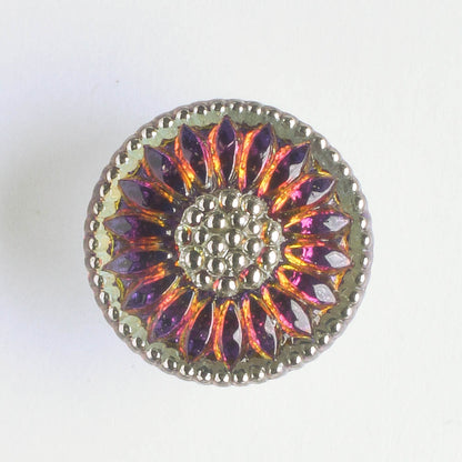 Daisy Button - Volcano with Silver Accents