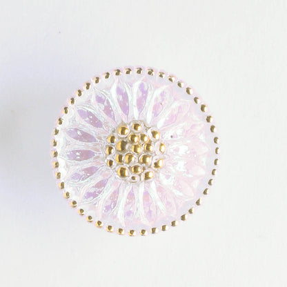 Daisy Button - Transparent Glass with AB Finish