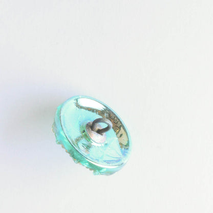 Gem Button - Seafoam Green with Gold Accents