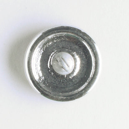 Flower and Leaves Button - Volcano with Silver Accents