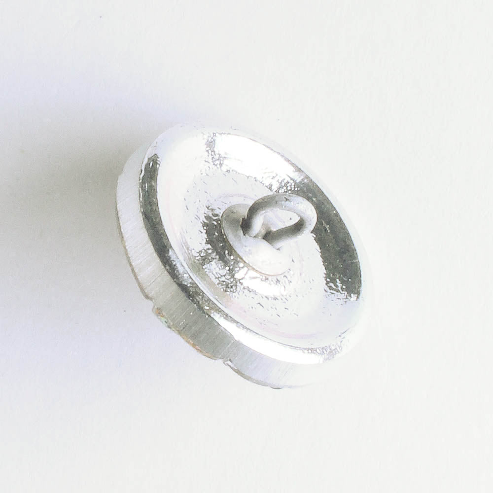 Flower and Leaves Button - Volcano with Silver Accents